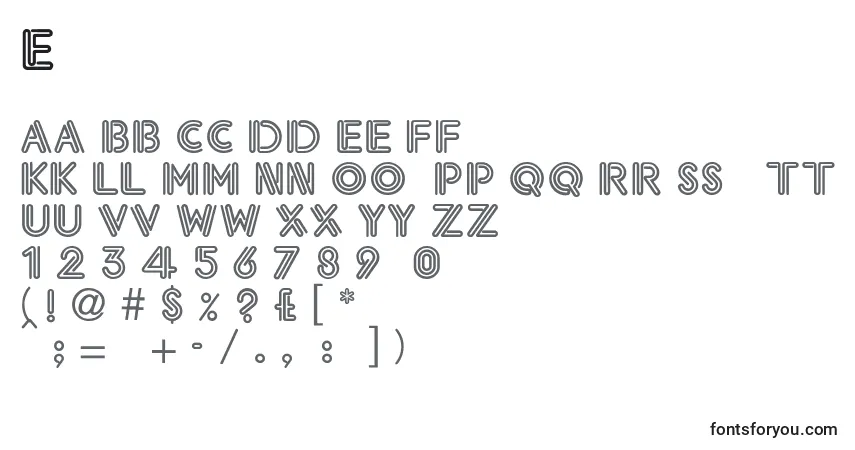 Schriftart EklekticNormalLight – Alphabet, Zahlen, spezielle Symbole