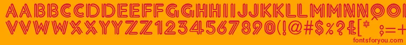 EklekticNormalLight Font – Red Fonts on Orange Background