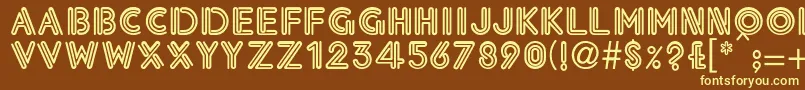 EklekticNormalLight Font – Yellow Fonts on Brown Background