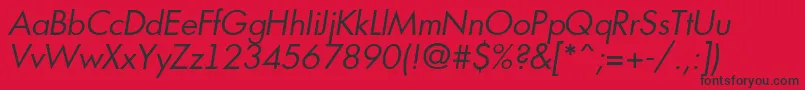 AFuturicabookItalic Font – Black Fonts on Red Background