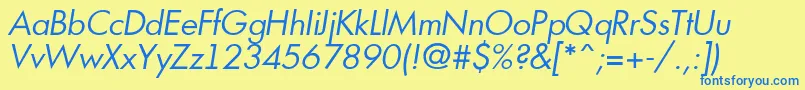 AFuturicabookItalic Font – Blue Fonts on Yellow Background