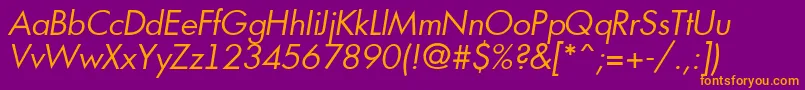 AFuturicabookItalic Font – Orange Fonts on Purple Background