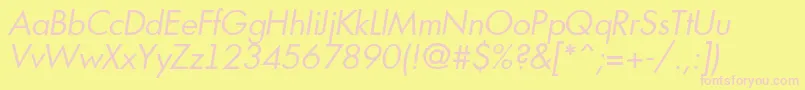 AFuturicabookItalic Font – Pink Fonts on Yellow Background