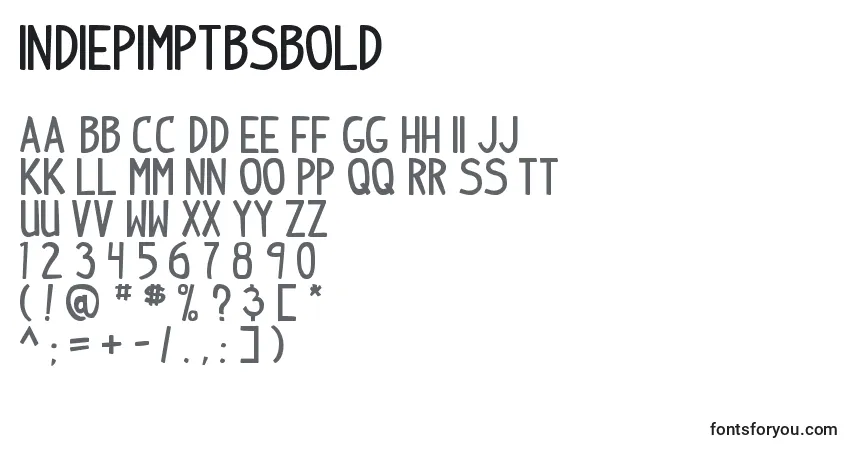 Шрифт IndiepimptbsBold – алфавит, цифры, специальные символы
