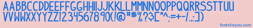 Fonte IndiepimptbsBold – fontes azuis em um fundo rosa