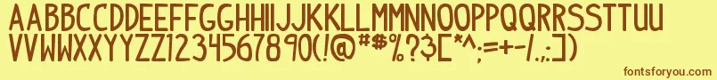 IndiepimptbsBold Font – Brown Fonts on Yellow Background