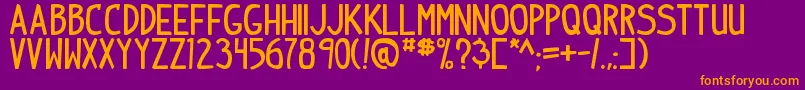 IndiepimptbsBold-Schriftart – Orangefarbene Schriften auf violettem Hintergrund