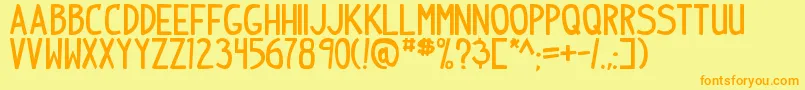 Шрифт IndiepimptbsBold – оранжевые шрифты на жёлтом фоне