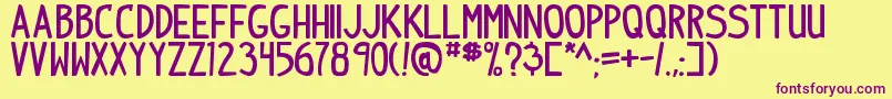 IndiepimptbsBold Font – Purple Fonts on Yellow Background