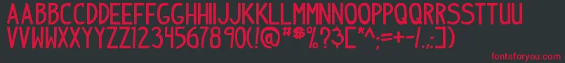 フォントIndiepimptbsBold – 黒い背景に赤い文字