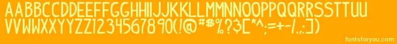 Fonte IndiepimptbsBold – fontes amarelas em um fundo laranja