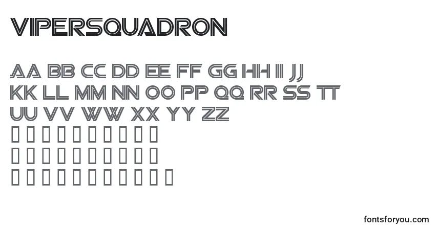 Schriftart ViperSquadron – Alphabet, Zahlen, spezielle Symbole