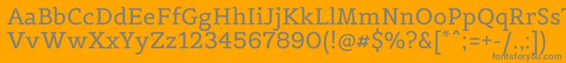 BelgranoRegular-Schriftart – Graue Schriften auf orangefarbenem Hintergrund