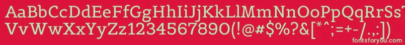 BelgranoRegular Font – Green Fonts on Red Background