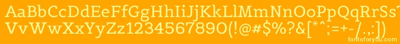 BelgranoRegular-Schriftart – Gelbe Schriften auf orangefarbenem Hintergrund