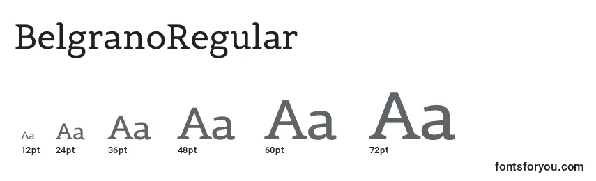 Размеры шрифта BelgranoRegular