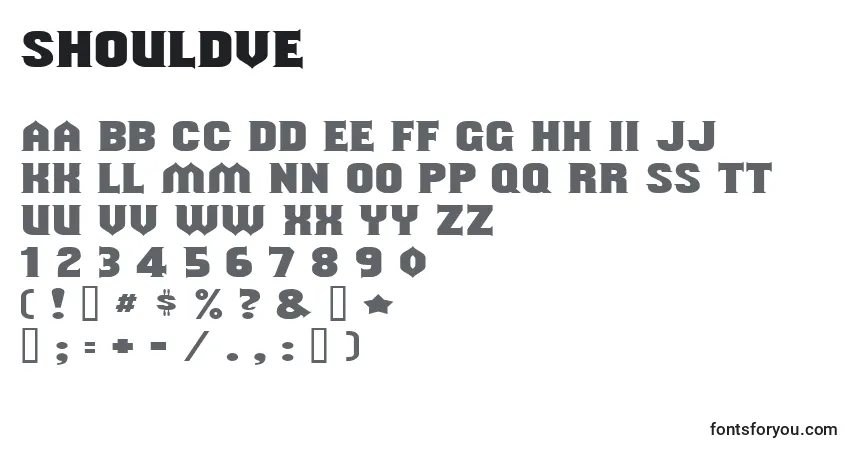 Schriftart Shouldve – Alphabet, Zahlen, spezielle Symbole