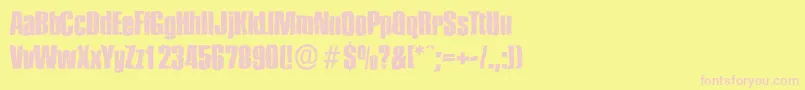 PlaketteantiqueXboldRegular Font – Pink Fonts on Yellow Background