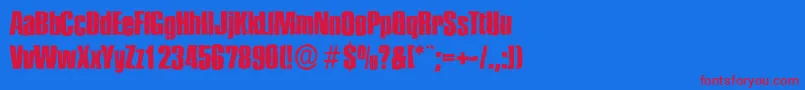 PlaketteantiqueXboldRegular Font – Red Fonts on Blue Background