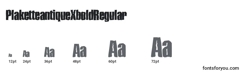 Tamanhos de fonte PlaketteantiqueXboldRegular