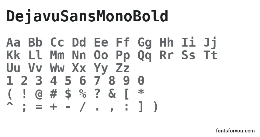 DejavuSansMonoBold-fontti – aakkoset, numerot, erikoismerkit