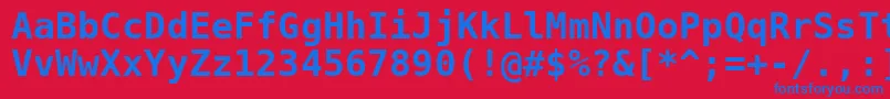 フォントDejavuSansMonoBold – 赤い背景に青い文字