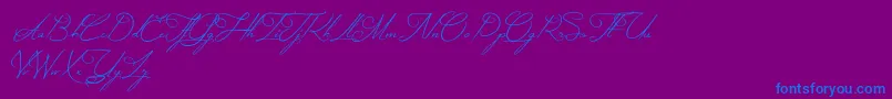 MysteriousElegance-Schriftart – Blaue Schriften auf violettem Hintergrund