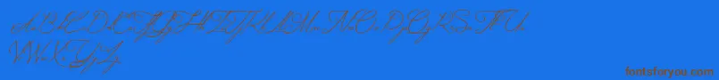More about MysteriousElegance Font MysteriousElegance Font – Brown Fonts on Blue Background