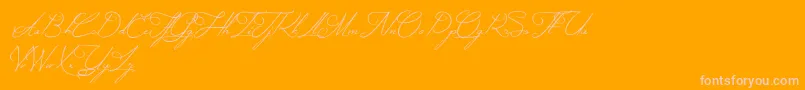 MysteriousElegance-Schriftart – Rosa Schriften auf orangefarbenem Hintergrund