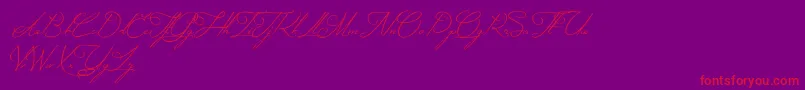 MysteriousElegance-Schriftart – Rote Schriften auf violettem Hintergrund