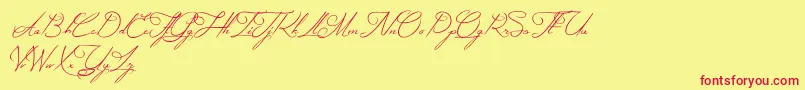 MysteriousElegance Font – Red Fonts on Yellow Background