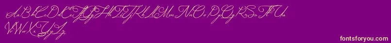 MysteriousElegance-Schriftart – Gelbe Schriften auf violettem Hintergrund