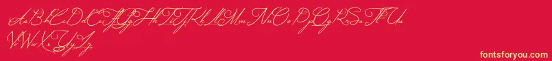 MysteriousElegance Font – Yellow Fonts on Red Background