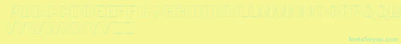 PassionsanspdcaOutlineligh-Schriftart – Grüne Schriften auf gelbem Hintergrund