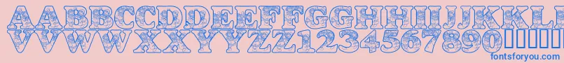 LmsDancingRagDolls Font – Blue Fonts on Pink Background