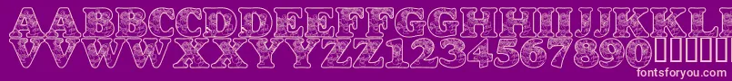 LmsDancingRagDolls Font – Pink Fonts on Purple Background