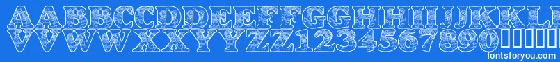 LmsDancingRagDolls Font – White Fonts on Blue Background