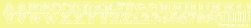 LmsDancingRagDolls Font – White Fonts on Yellow Background