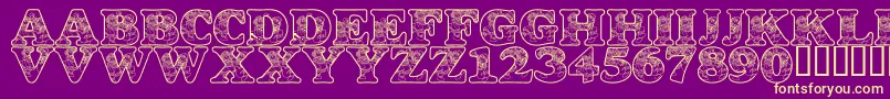 LmsDancingRagDolls Font – Yellow Fonts on Purple Background