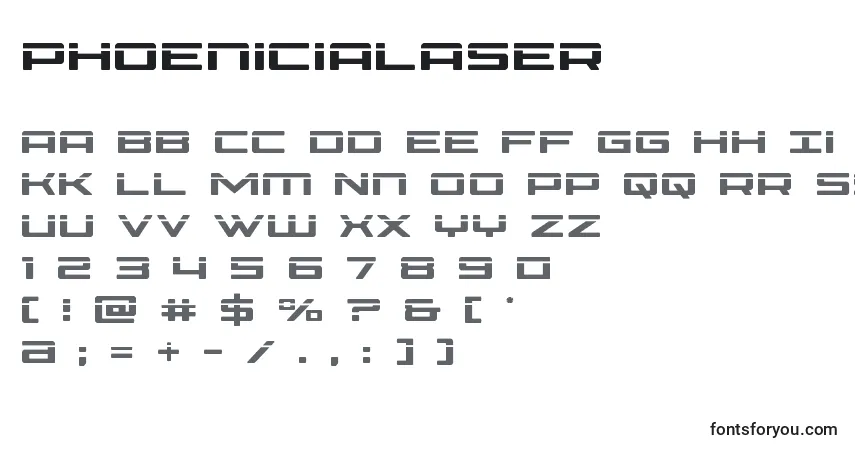 Fuente Phoenicialaser - alfabeto, números, caracteres especiales