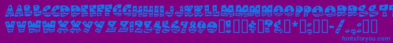 Bodiemfflag Font – Blue Fonts on Purple Background