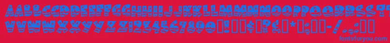 Bodiemfflag Font – Blue Fonts on Red Background