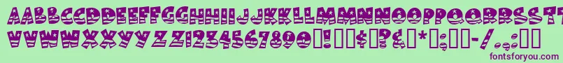 Bodiemfflag Font – Purple Fonts on Green Background