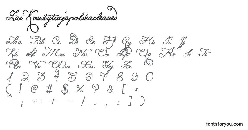 A fonte ZaiKonstytucjapolskacleaned – alfabeto, números, caracteres especiais