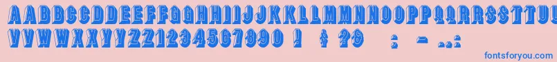 Leecapscn Font – Blue Fonts on Pink Background