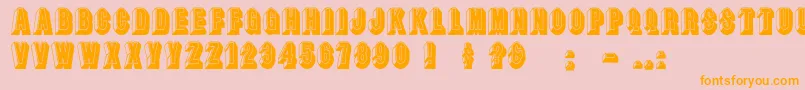 Leecapscn Font – Orange Fonts on Pink Background