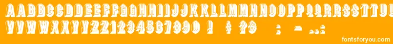 Fonte Leecapscn – fontes brancas em um fundo laranja