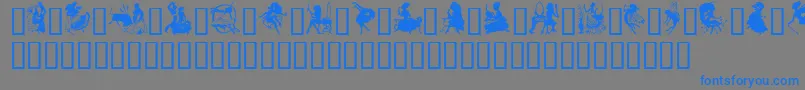 フォントGeSilhouetteWomen – 灰色の背景に青い文字