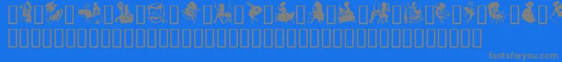 Шрифт GeSilhouetteWomen – серые шрифты на синем фоне