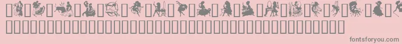フォントGeSilhouetteWomen – ピンクの背景に灰色の文字